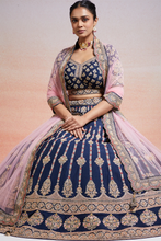 Load image into Gallery viewer, SEQUINS EMBROIDERED RAW SILK BRIDAL LEHENGA
